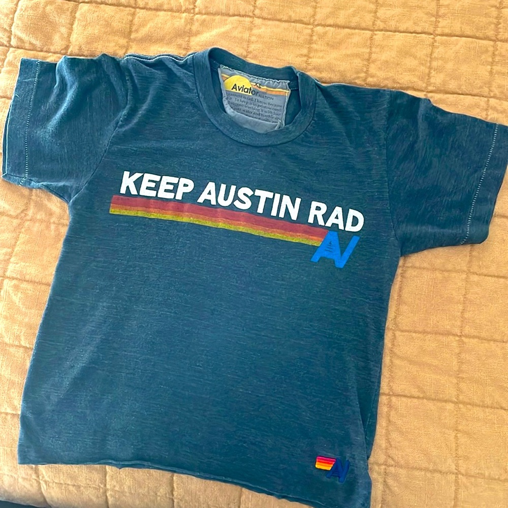 Aviator nation cropped T shirt tee keep Austin rad xs